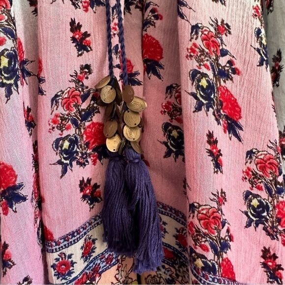 Raga tunic bohemian- hippy, India, butterfly sleeve cold shoulder sz L - Picture 4 of 16